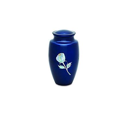 URNSDIRECT2U Mop Rose On Adult Urn, Blue 7405-10